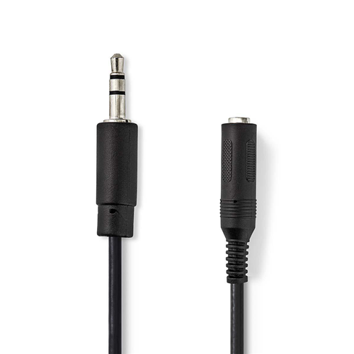 Stereo audio cable | 3.5 mm male - 6.35 mm female | 0.2 m | Black