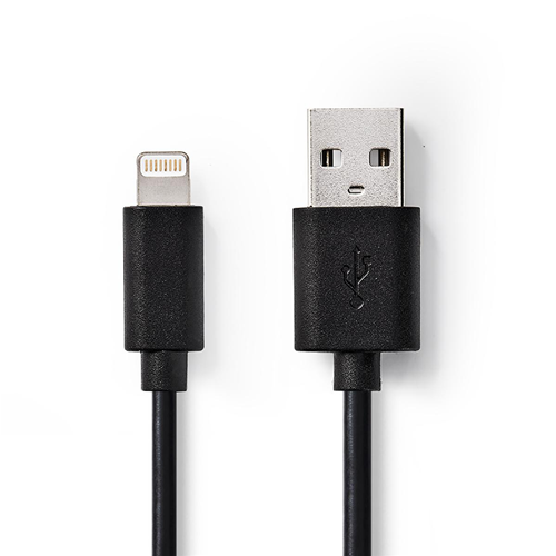 Cable for synchronization and charging | Apple Lightning - Male USB | 1.0 m | Black