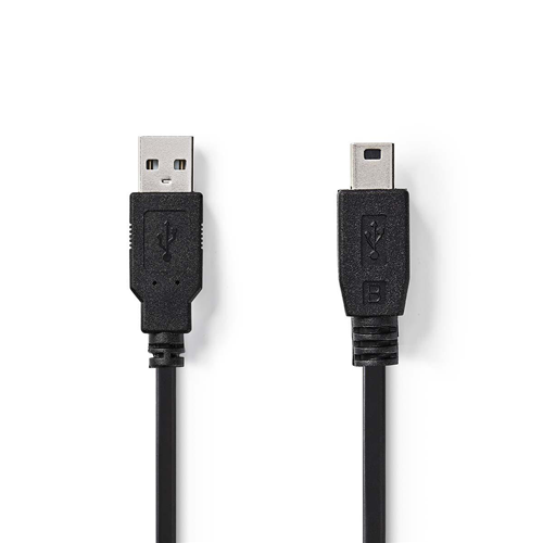 Cable USB 2.0 | Macho - mini 5 pin hombre | 2.0 m | Negro