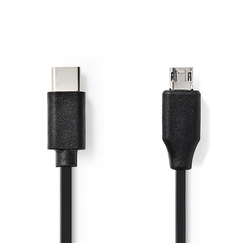 Câble USB 2.0 | Mâle de type C - Micro B mâle | 1,0 m | Noir