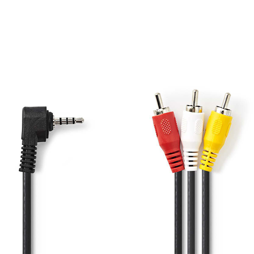 3,5 mm AV -Kabel | AV 3,5 mm männlich - 3x männliches RCA | 1,0 m | Schwarz