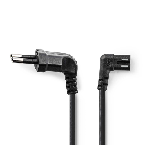 Stromkabel | Angolata Euro Plug-320-C7 links/rechts | 3,0 m | Schwarz