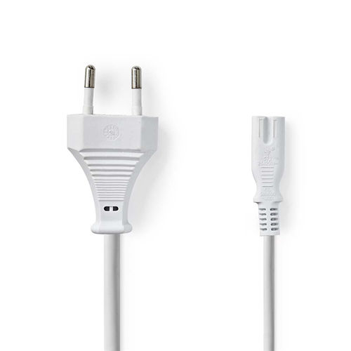 Câble d'alimentation | Plug-IEC-320-C7 EURO | 5,0 m | Blanc