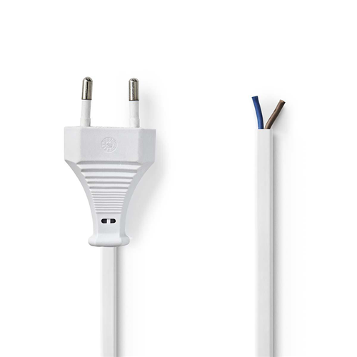 Cable de alimentación | Euro Plug - Terminación del cable abierto | 2.0 m | Blanco
