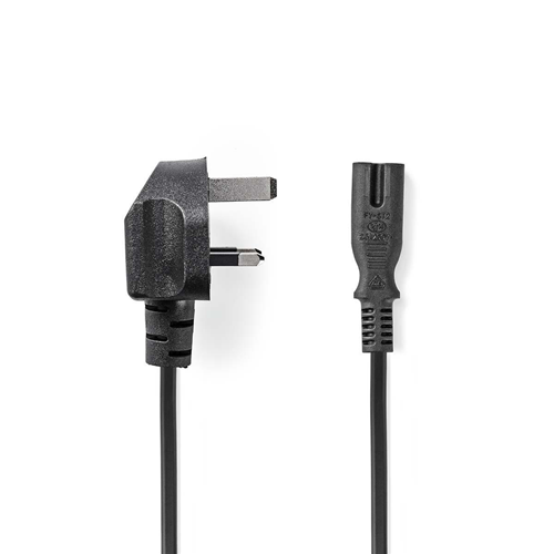 Stromkabel | UK Plug-ic-320-C7 | 2,0 m | Schwarz