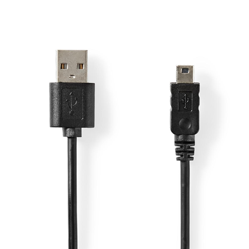 USB 2.0 Kabel | Männlich - 5 -pin männlich mini | 3,0 m | Schwarz