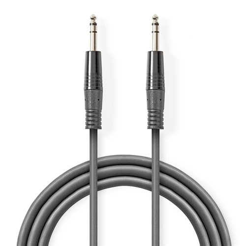 Ausgeglichenes Audiokabel | 6,35 mm männlich - 6,35 mm männlich | 1,5 m | Grau
