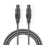 Câble de haut-parleur de 1,5 mm² | Président 2-Pin - Femme 2 -Pin Speaker | 5,0 m | Gris