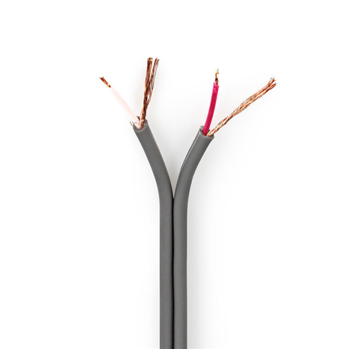 Cable de audio equilibrado | 2x 0.16 mm² | 100 m | Bobina | Gris