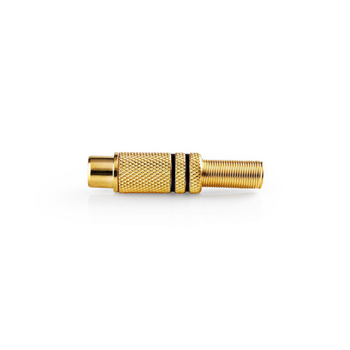 RCA connector | RCA female | Gold plated | 25 pieces | Black
