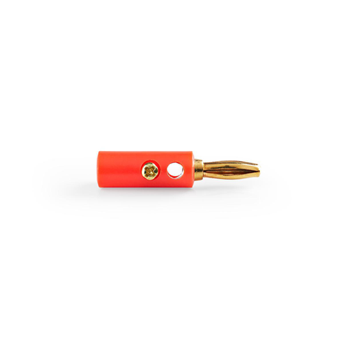 Connettore a Banana | Connettore Banana maschio | Placcato in Oro | 25 pezzi | Rosso