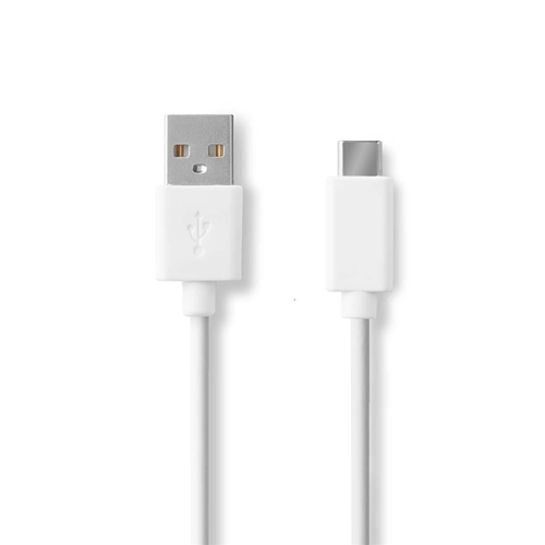 USB 2.0 cable | Male type C - Male | 1.0 m | White