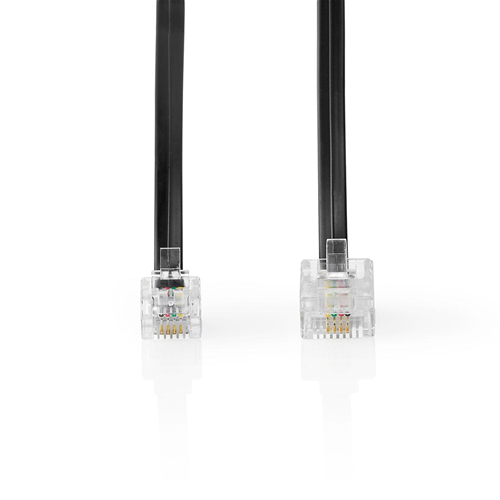 Cavo per Telecomunicazioni | Maschio RJ11 (6P4C) - Maschio RJ45 (8P4C) | Piatto | 5,00 m | Nero