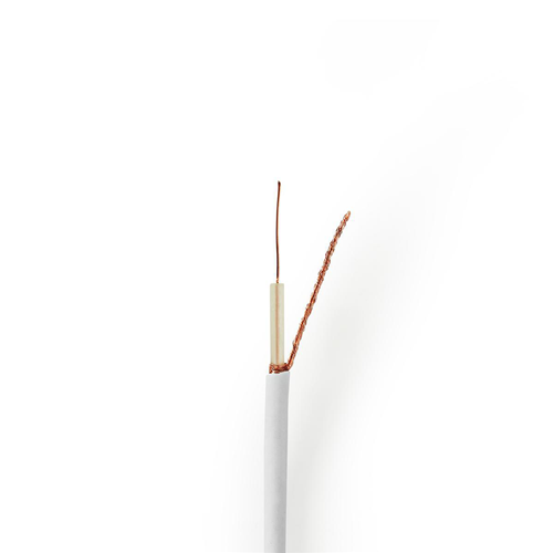 Cable coaxial | Mini coaxial | 10.0 m | Mini bobina | Blanco