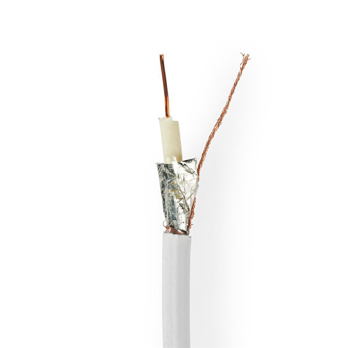 Cable coaxial | Rg6t | 100 m | Bobina | Blanco
