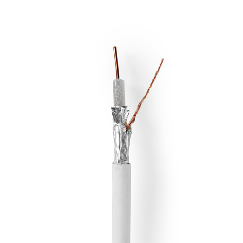 Coaxial cable | 4G/LTE-PROOF | 100 m | Coil | White