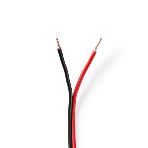 Cavo per Altoparlante | 2x 0,75 mm2 | 50,0 m | Bobina | Nero/Rosso