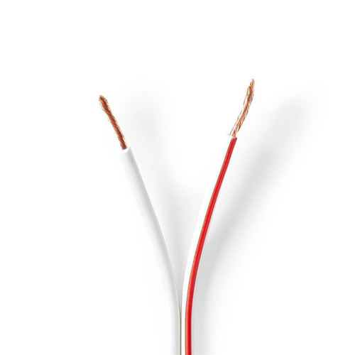 Cable de altavoz | 2x 1.50 mm2 | 25.0 m | Bobina | Blanco