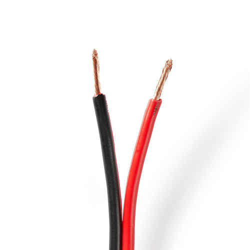 Câble de haut-parleur | 2x 2,50 mm2 | 15,0 m | Bobine | Noir rouge