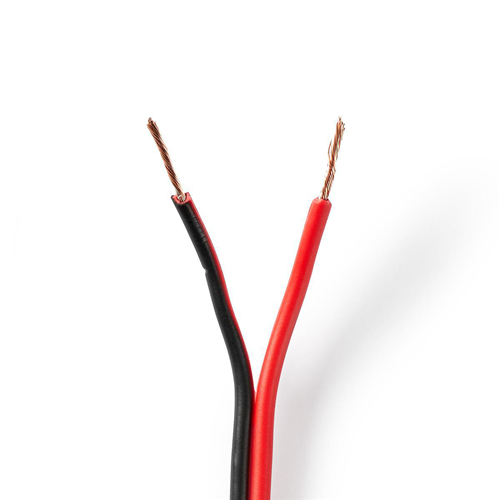Speaker cable | 2x 0.75 mm2 | 100 m | Rolling | Black red