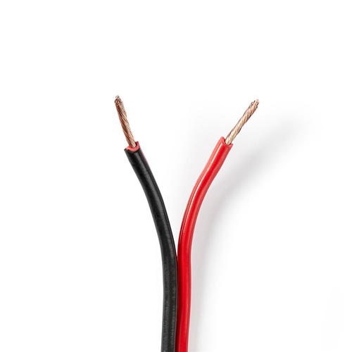 Speaker cable | 2x 1.50 mm2 | 50.0 m | Roller shuttle | Black/Red