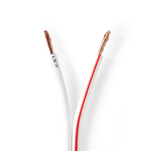 Câble de haut-parleur | 2x 2,50 mm2 | 25,0 m | Roulant | Blanc