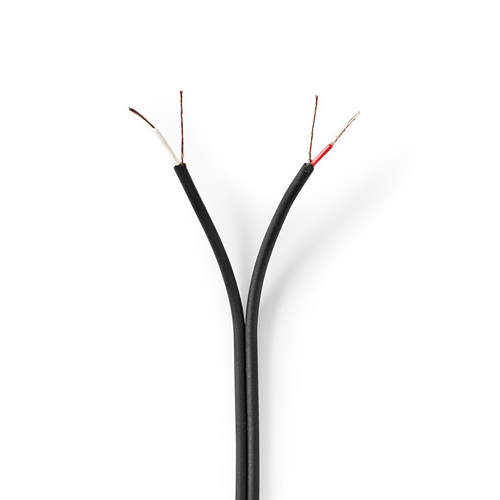 Stereo audio cable | 2x 0.12 mm2 | 100 m | Rolling | Black