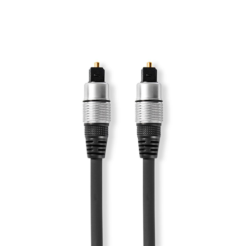 Optisches Audiokabel | Männlicher Toslink - männlicher Toslink | 0,75 m | Anthrazit