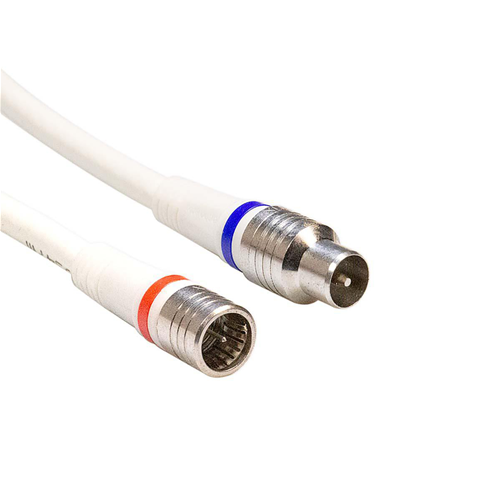 Câble coaxial coaxial iec femelle - f mâle droit 3,00 m blanc