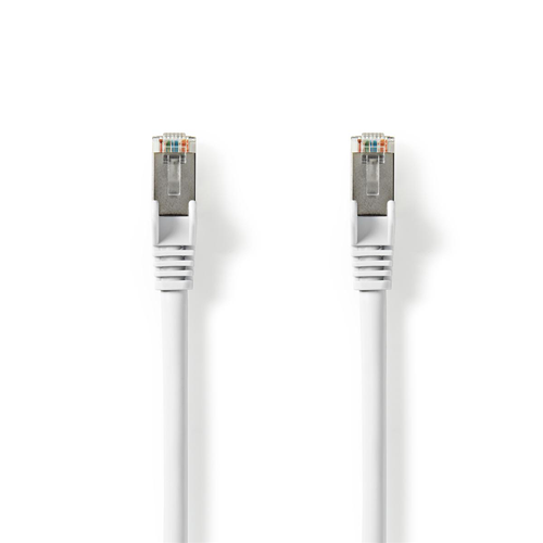 Cavo di Rete Cat 8.1 S/FTP | Connettore Maschio da RJ45 a RJ45 | 0,15 m | Bianco