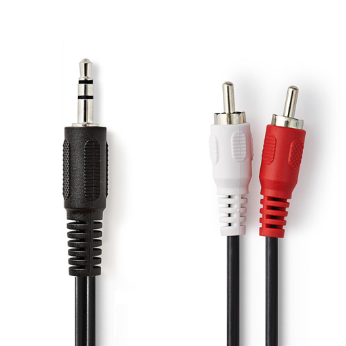 Cable de audio estéreo | Macho 3.5 mm | 2x macho RCA | 2.0 m | Negro