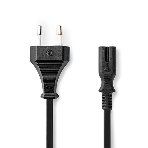 Power cable | European thorn | IEC-320-C7 | 3.0 m | Black
