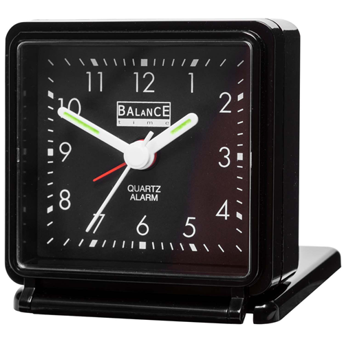 Reloj de viaje analógico negro