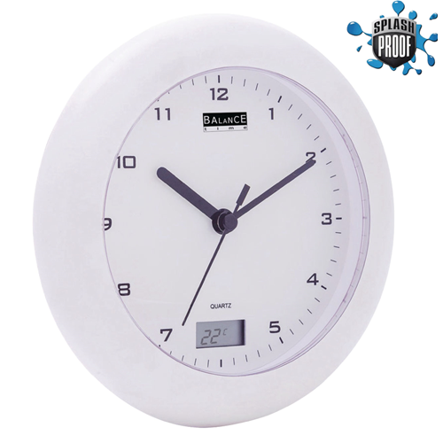 Orologio da Bagno / Termometro 17 cm Analogico Bianco