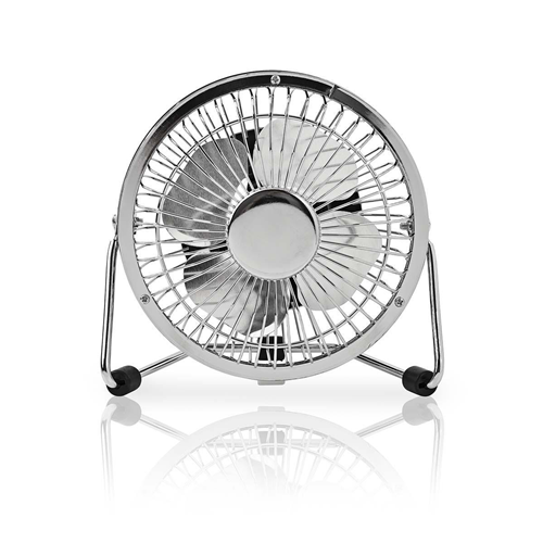 Miniventilatore in Metallo | Diametro 10 cm | Alimentazione tramite connessione USB | Cromatura