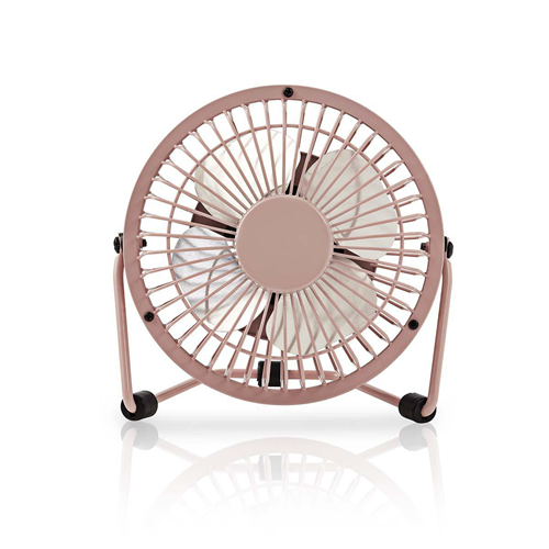Miniventilatore in Metallo | Diametro 10 cm | Alimentazione tramite connessione USB | Rosa