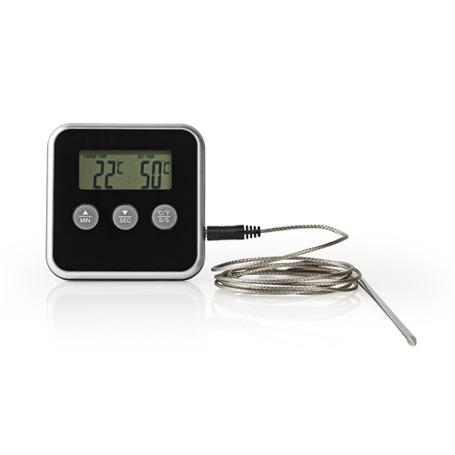 Fleischthermometer | 0 - 250 ° C | Digitalanzeige | Timer