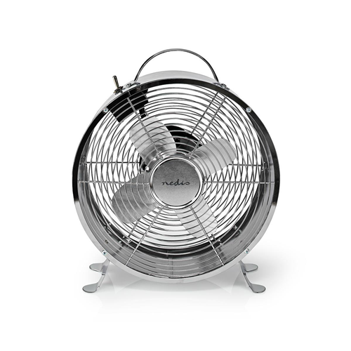 Rétro Table Fan | 25 cm Durchmesser | 2 Geschwindigkeit | Verchromt
