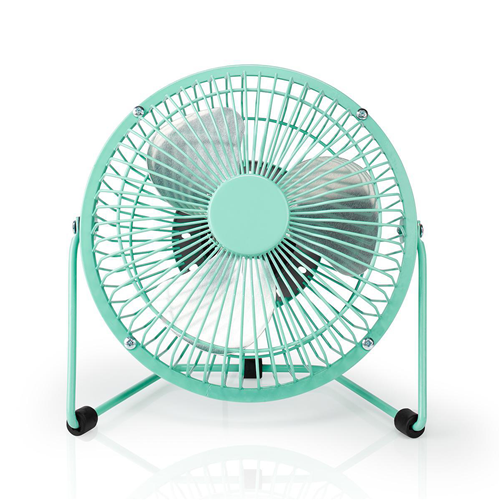 Mini fan de métal | Diamètre de 15 cm | Alimentation USB | Turquoise