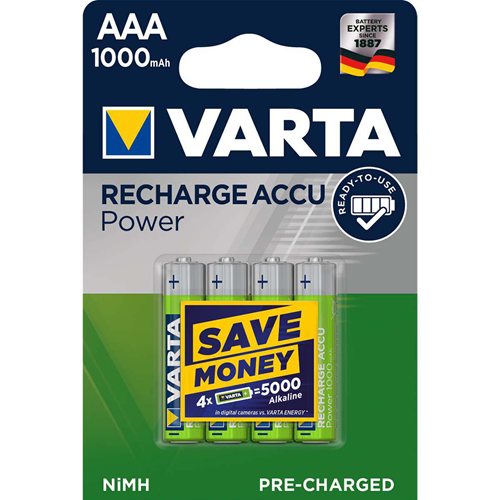 Ricaricabili NiMH Batteria AAA 1.2 V 1000 mAh 4-Blister