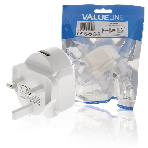 Caricatore a Muro USB 1-Output 2.4 A 2.4 A USB Bianco