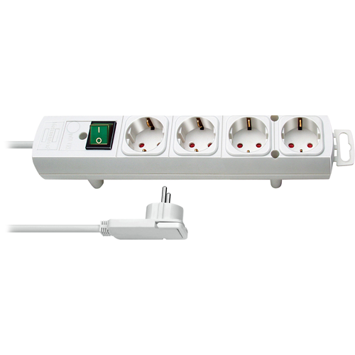 4 -way 2 m white extension socket - 4 x Schuko