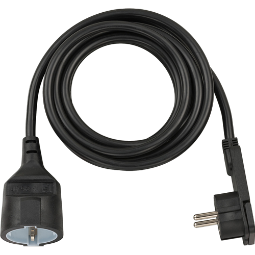 Power-Verlängerung 3 m H05V-F 3G1.5 IP20 Schwarz