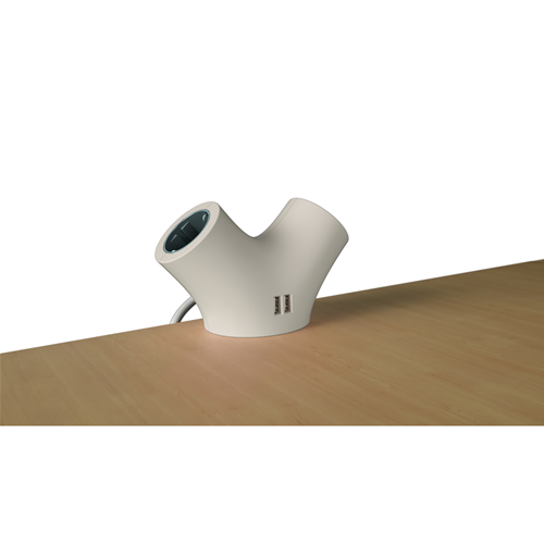 Socket d'extension 2 -way 1,4 m blanc - 2 x schuko / 2 x USB