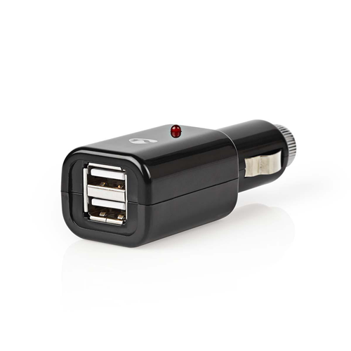Car charger | 1.0 A | 2 outputs | USB | Black