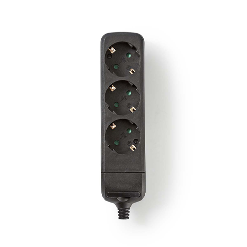 Multiple extension | Protection contact | 3 ways | Black