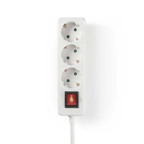 Multiple extension | 3 ways | 3 | On/off switch | White