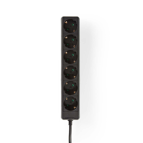 Multiple extension | Protection contact | 6 away | 3.0 m | Black