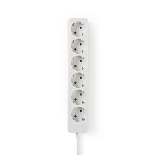 Extensión múltiple | Contacto de protección | 6 lejos | 3.0 m | Blanco