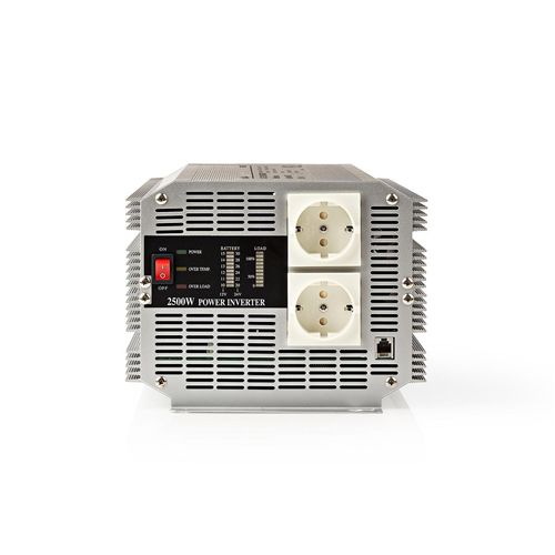 Onda sinusoidal modificada con inversor de potencia | 24 V CC - 230 V CA | 2500 W | 2x Salida de Schuko